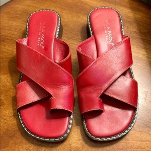 Mila Paoli Red Sandals size 7 1/2